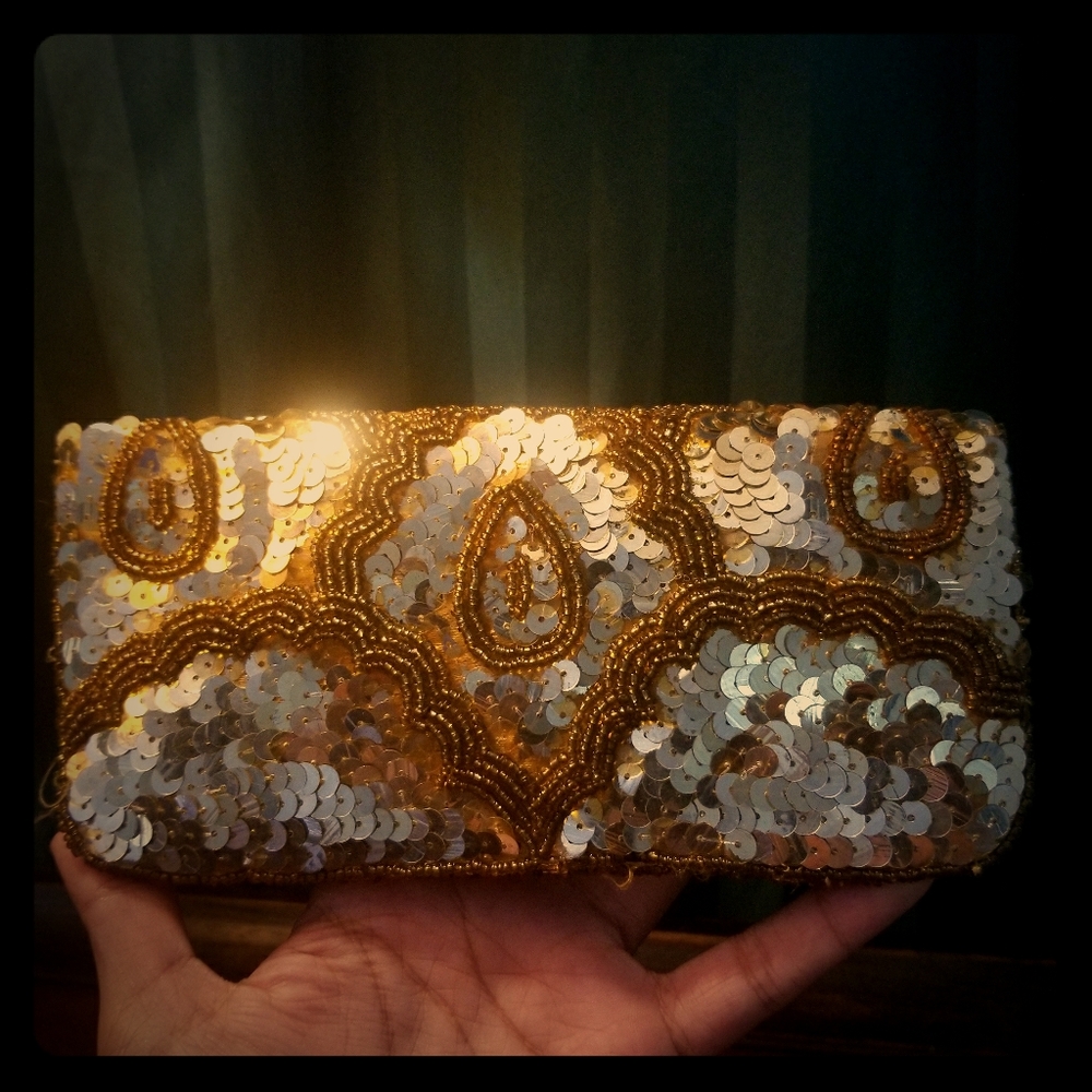 Vintage Gold Sequin Bag